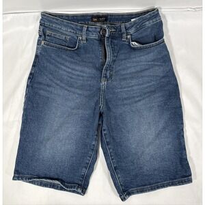 Lee Denim Shorts Womens 10 Medium Blue Slim Fit High Rise Bermuda